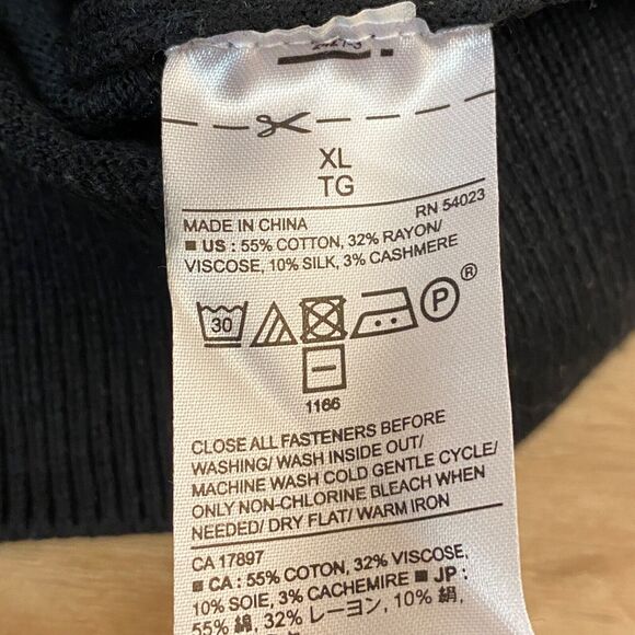 Banana Republic Sweater Mens XL Black 1/4 Zip Textured Pullover Vintage Y2K - Picture 4 of 9